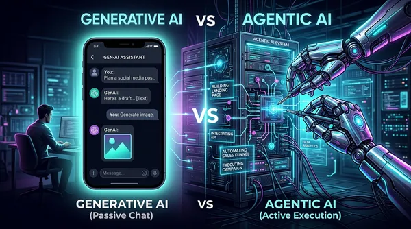 Agentic AI vs Generative AI: Why Solopreneurs Need Action-Takers, Not Just Chatbots